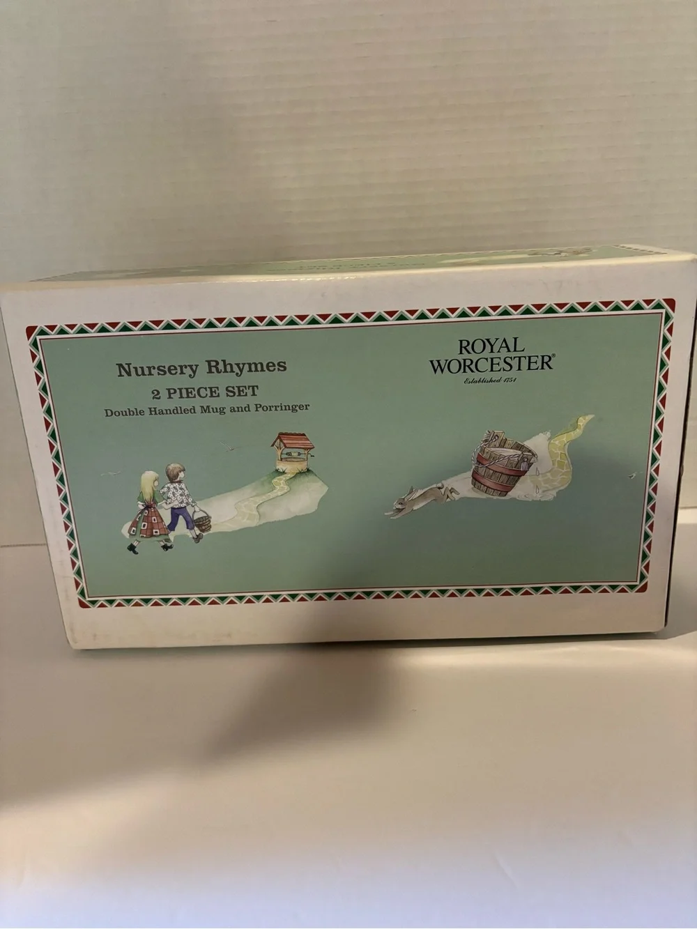 Royal Worcester Nursery Rhymes 2 Pc Set Humpty Dumpty Jack & Jill 2004